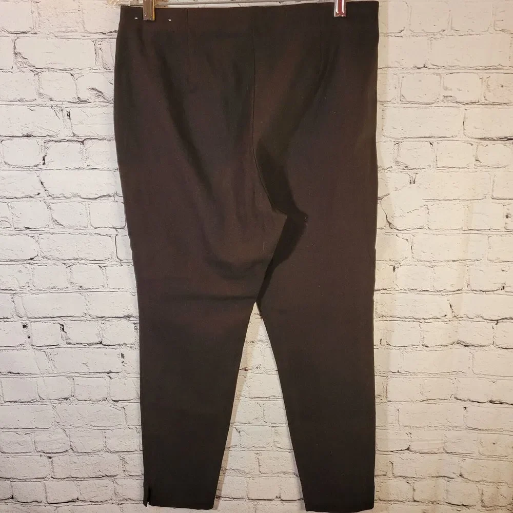Michael Michael Kors Leggings Womens L Black Excellent Gold Logo Ponte Pants